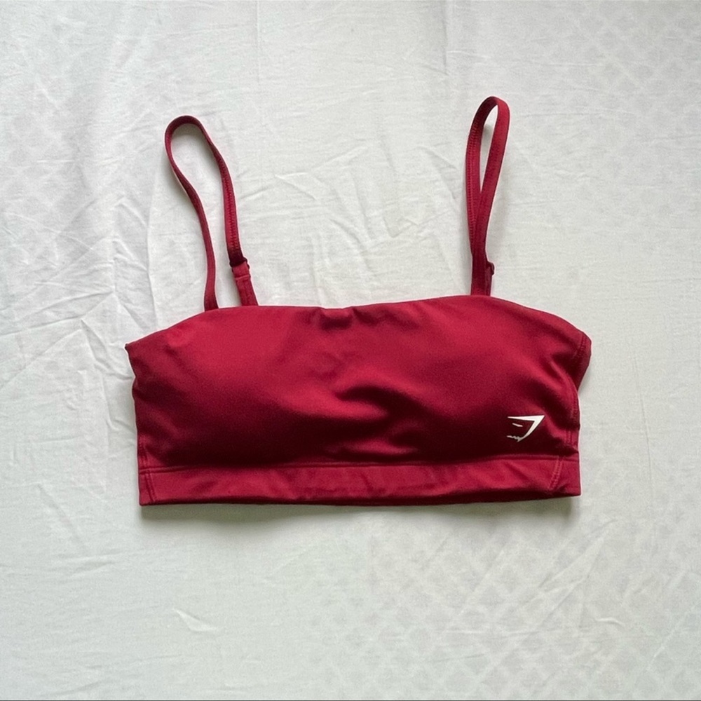 Womens Gymshark Red Bandeau Training Bra